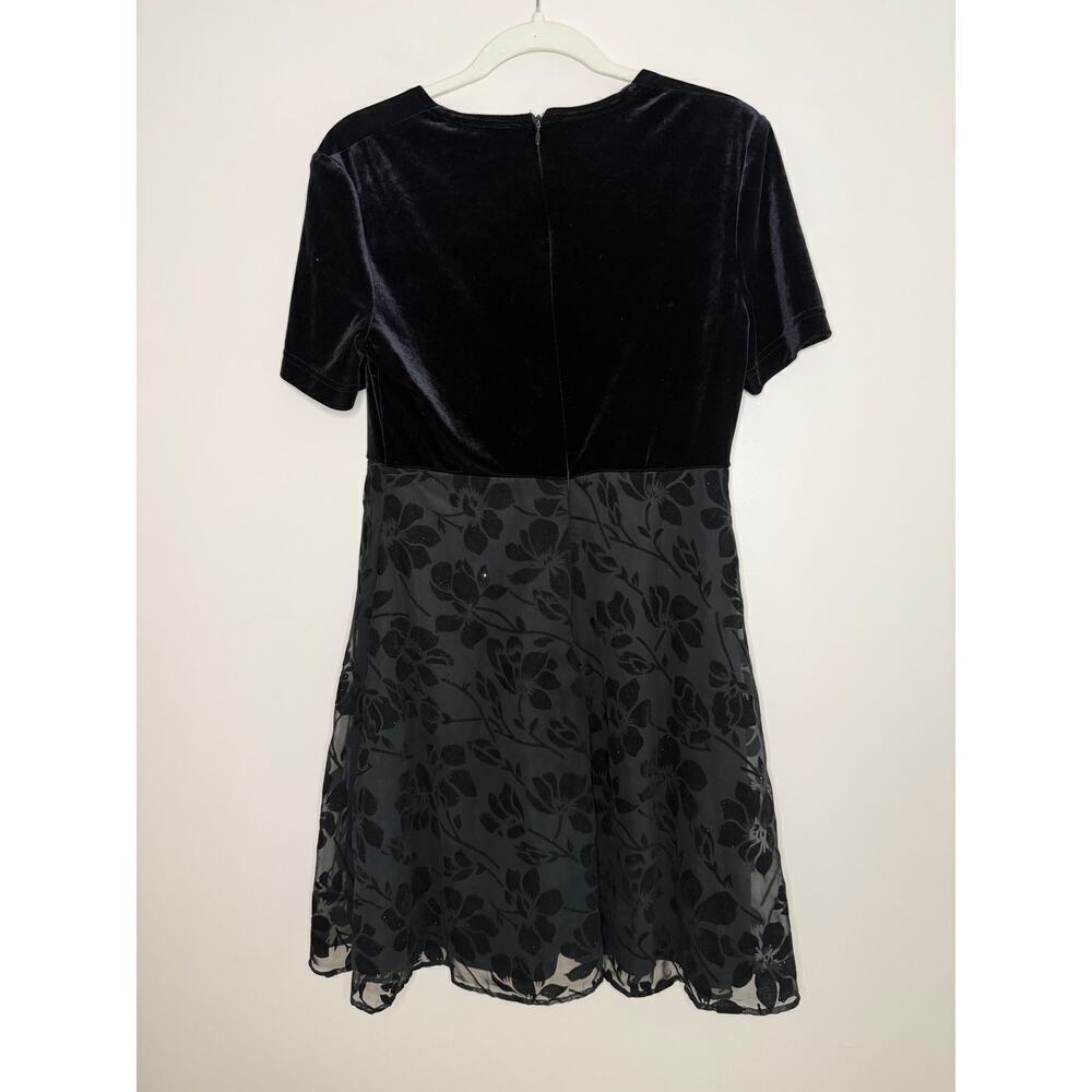 Vintage Y2K SL Fashions Womens Black Velvet Burnout Whinsigoth Floral Fairy 6 - Picture 2 of 6
